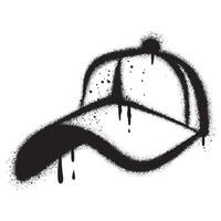 graffiti chapeau icône avec noir vaporisateur peindre. vecteur illustration.