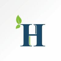 logo conception graphique concept Créatif prime vecteur Stock initiale lettre h Police de caractère pharmacie capsule feuilles la nature botanique. en relation fou madicine santé
