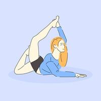 esthétique yoga pose vecteur avec santé et corps illustration