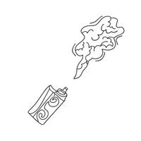 minimaliste griffonnage style illustration de un électronique cigarette avec fumée. le nuire de fumeur à santé. quitter fumeur et vapoter. vecteur