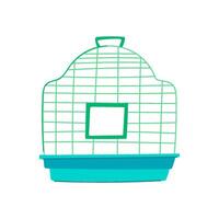 ouvert oiseau cage dessin animé vecteur illustration