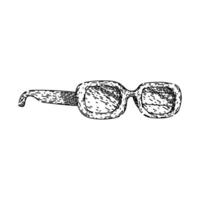 Haut des lunettes de soleil femelle ancien esquisser main tiré vecteur