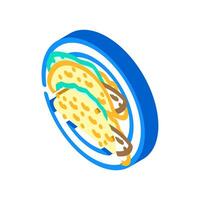 poisson taco mer cuisine isométrique icône vecteur illustration