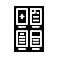 document modèles technique écrivain glyphe icône vecteur illustration