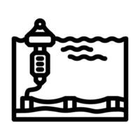 flottant Plate-forme marée Puissance ligne icône vecteur illustration