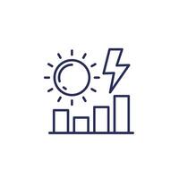 solaire énergie production ligne icône avec une Soleil et une graphique vecteur