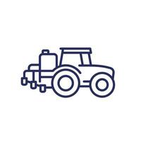 tracteur avec pulvérisateur ligne icône vecteur