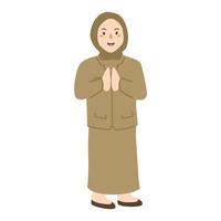 hijab prof dans seragam pns uniforme vecteur