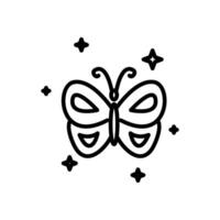 papillon icône vecteur dans ligne style