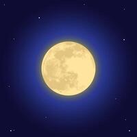 lune illustration sur bleu nuit ciel vecteur