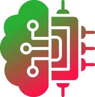 cerveau circuit Créatif icône conception vecteur