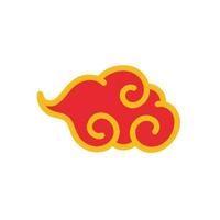 élément de nuage rouge chinois pour décorer le nouvel an chinois vecteur