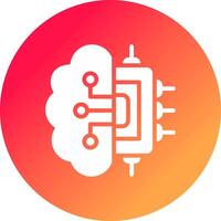 cerveau circuit Créatif icône conception vecteur