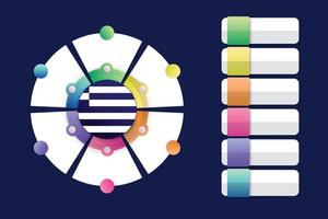 drapeau de la grèce avec conception infographique incorporer avec forme ronde divisée vecteur