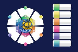 drapeau saint pierre et miquelon avec conception infographique incorporer avec forme ronde divisée vecteur