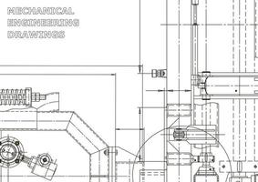 bannière de vecteur. dessin technique. fabrication d'instruments mécaniques vecteur