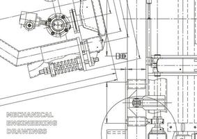 bannière de vecteur. dessin technique. fabrication d'instruments mécaniques vecteur