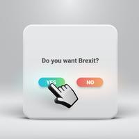 Carte de question pour le Brexit avec des boutons oui-non, illustration vectorielle vecteur