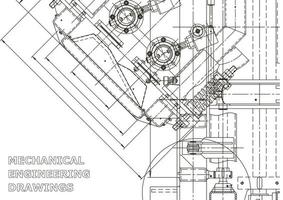 bannière de vecteur. dessin technique. fabrication d'instruments mécaniques vecteur