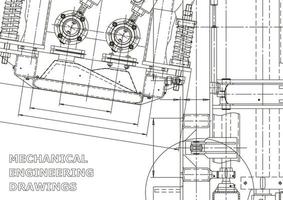 bannière de vecteur. dessin technique. fabrication d'instruments mécaniques vecteur