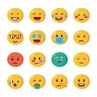 ensemble d'icônes de visages emojis vecteur