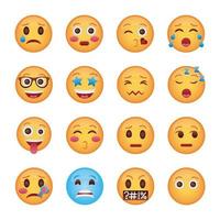 ensemble d'icônes de visages emojis vecteur