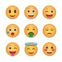 ensemble d'icônes de visages emojis vecteur