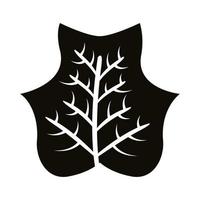 icône de style silhouette feuille palmée automne vecteur