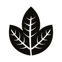icône de style silhouette feuille palmée automne vecteur