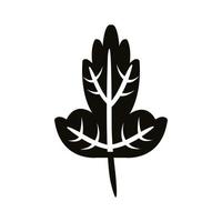 icône de style silhouette feuille lobée automne vecteur