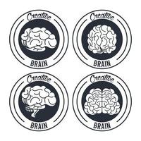 cerveaux créatifs ensemble de timbres de sceaux de cercles vecteur