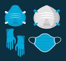 masques médicaux accessoires respiratoires pour la protection covid19 vecteur