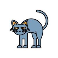 icône d'animal de mascotte de chat d'halloween vecteur