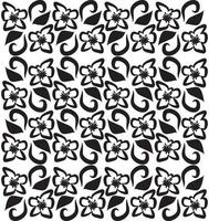 motif floral noir et blanc dans un style doodle vecteur