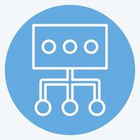 icône données. en relation à social réseau symbole. bleu yeux style. Facile conception illustration vecteur
