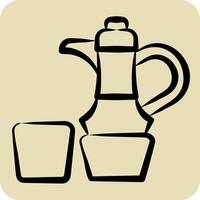icône café. en relation à Qatar symbole. main tiré style. Facile conception illustration. vecteur