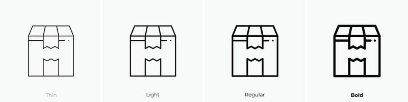 paquet icône. mince, lumière, ordinaire et audacieux style conception isolé sur blanc Contexte vecteur