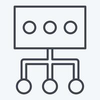 icône données. en relation à social réseau symbole. ligne style. Facile conception illustration vecteur