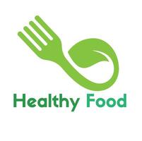 modèle de logo d'aliments sains. création de logo d'aliments biologiques nature. vecteur