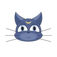 chat tête visage illustration dessin animé anime minimal vecteur