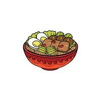 isoler suki yaki Japonais nourriture plat style illustration vecteur
