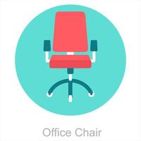 Bureau chaise et Bureau icône concept vecteur