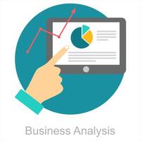 affaires une analyse et une analyse icône concept vecteur