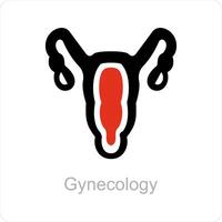 gynécologie et utérus icône concept vecteur