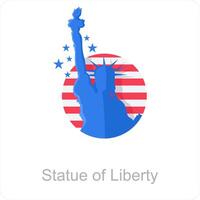 statue de liberté et liberté icône concept vecteur