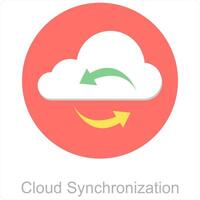 nuage synchronisation et nuage icône concept vecteur