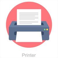 imprimante et papier icône concept vecteur