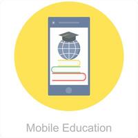 mobile éducation et mobile icône concept vecteur