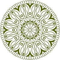 une circulaire floral mandala conception avec vert couleur. vecteur