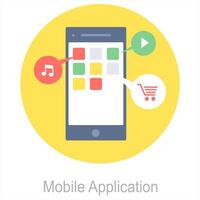 mobile application et mobile icône concept vecteur